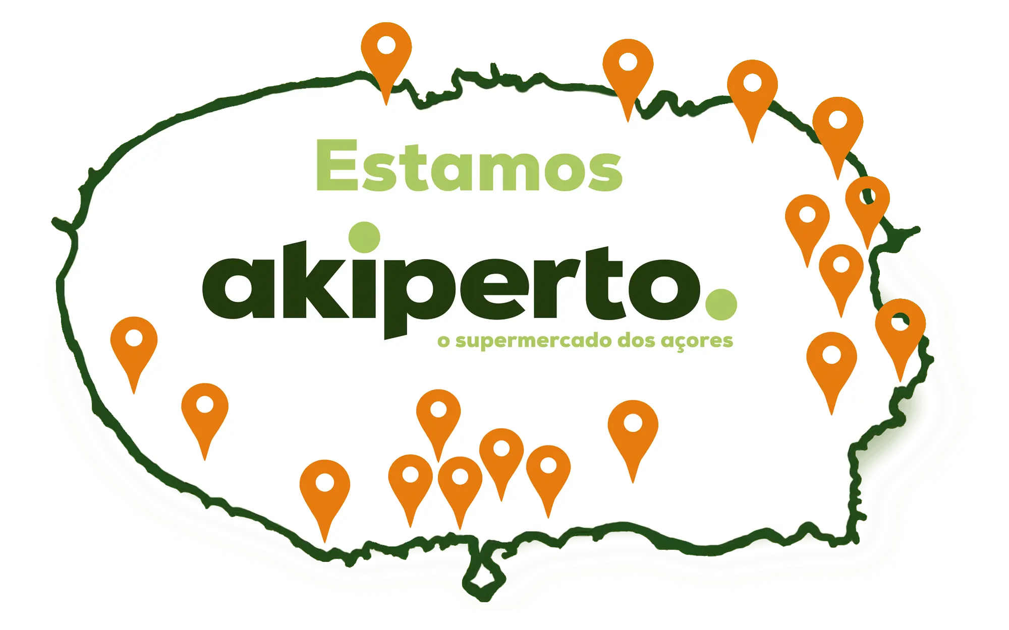 Mapa com a localização das lojas Akiperto na ilha Terceira